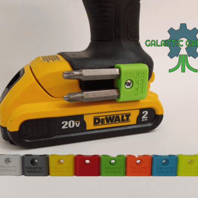 MAGNETIC Bit Holder for DEWALT 20V Drill or Craftsman V20 Drill - Side Mounted - Strong Magnets - Low Profile Design - Galactic Gadgets