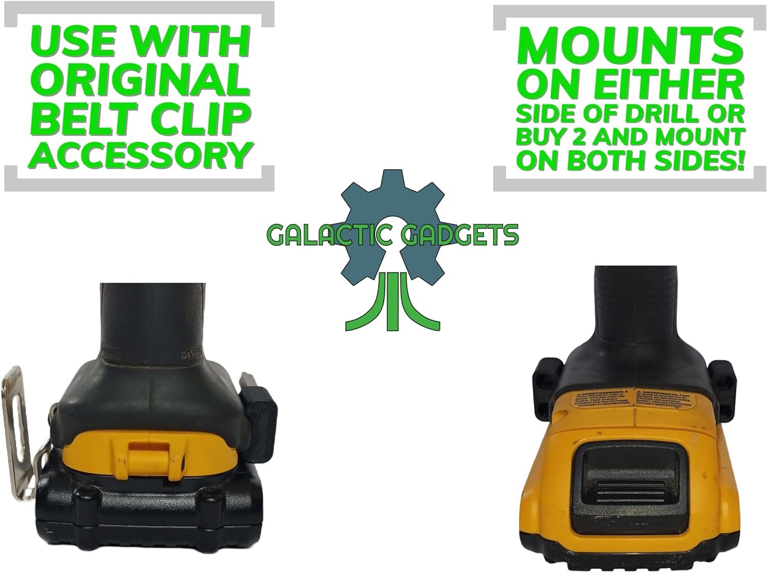 MAGNETIC Bit Holder for DEWALT 20V Drill or Craftsman V20 Drill - Side Mounted - Strong Magnets - Low Profile Design - Galactic Gadgets - Image 4