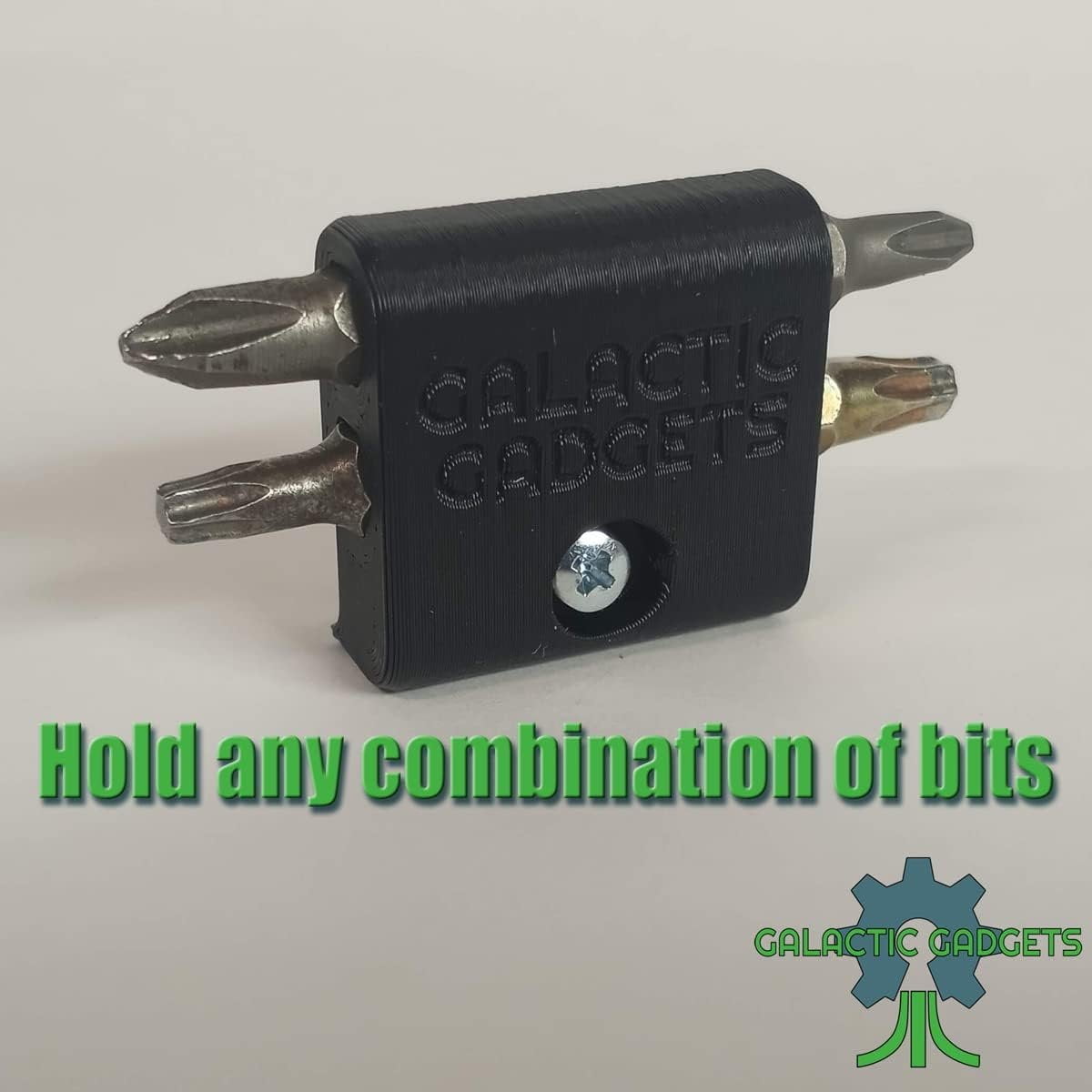 Side Mount MAGNETIC Bit Holder for Dewalt 20V or Craftsman V20 Drill or Driver - 2 Slot Pass Thru (Yellow) - Galactic Gadgets - Image 14