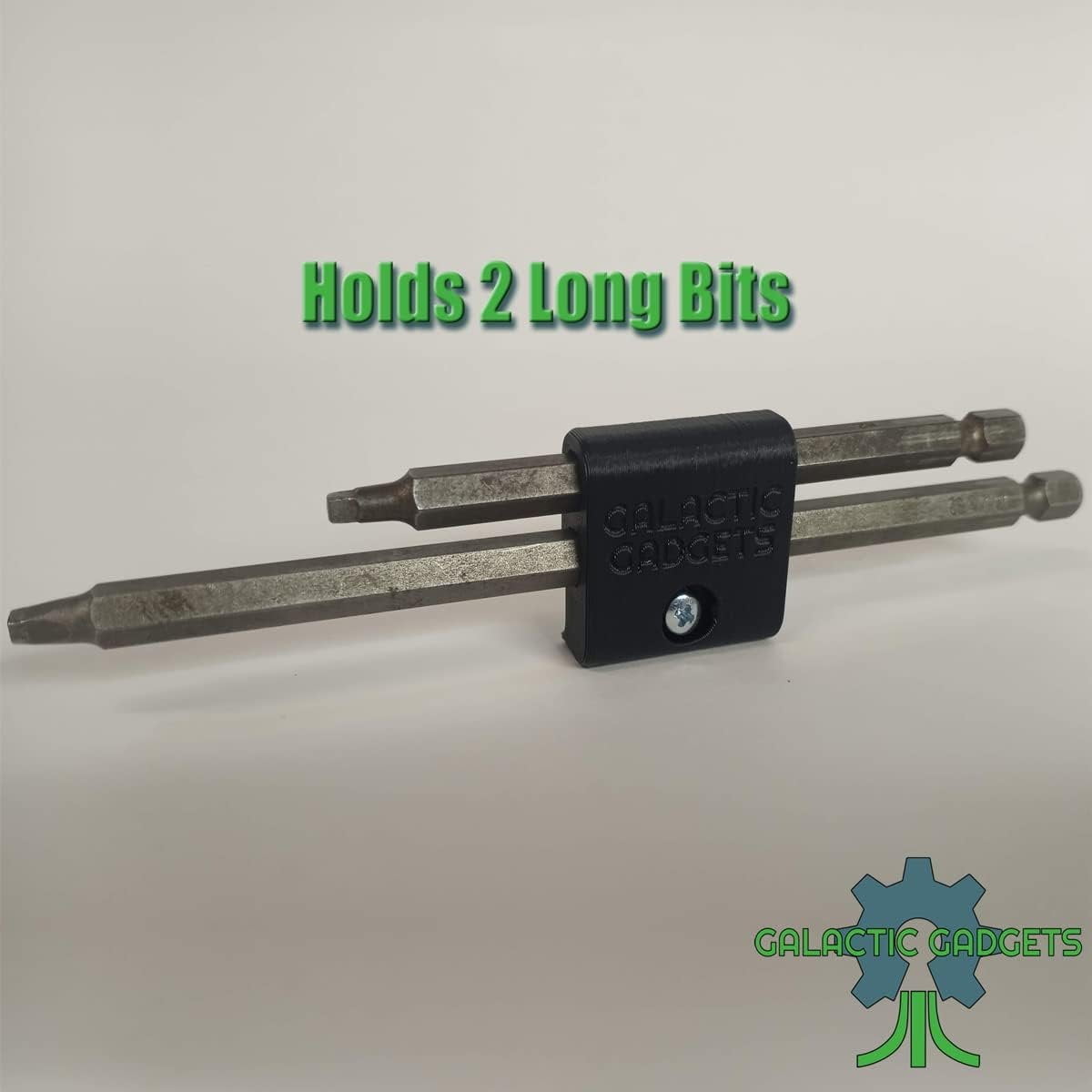 Side Mount MAGNETIC Bit Holder for Dewalt 20V or Craftsman V20 Drill or Driver - 2 Slot Pass Thru (Yellow) - Galactic Gadgets - Image 27