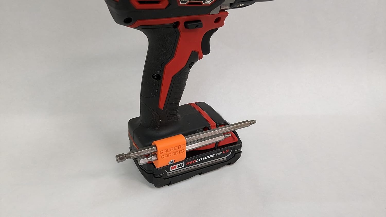 MAGNETIC Bit Holder for Milwaukee M18 Drill - Side Mounted - Strong Magnets - Low Profile Design - Galactic Gadgets (Orange) - Image 19