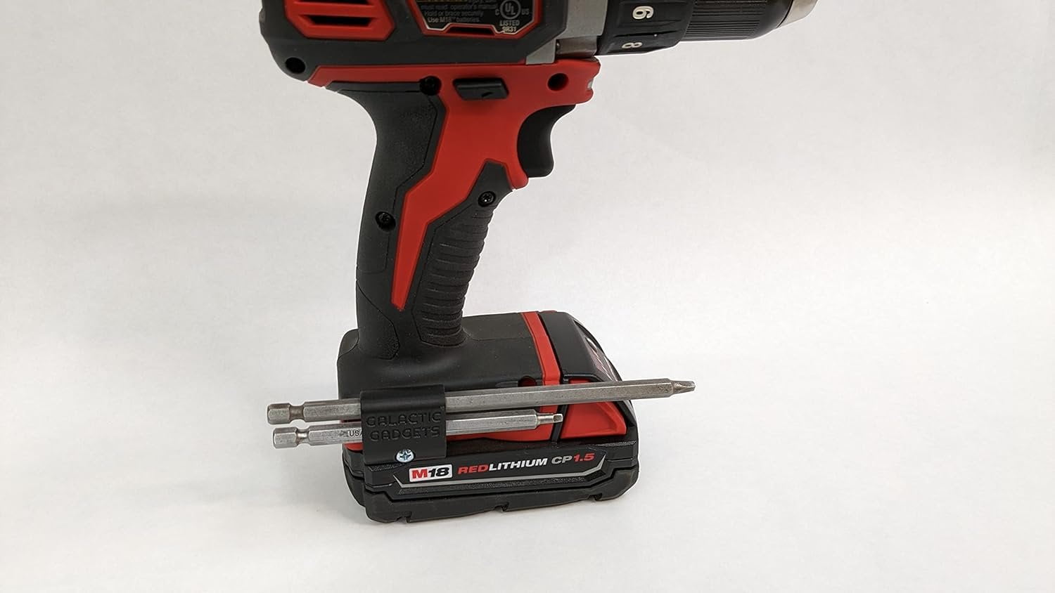 MAGNETIC Bit Holder for Milwaukee M18 Drill - Side Mounted - Strong Magnets - Low Profile Design - Galactic Gadgets (Orange) - Image 21