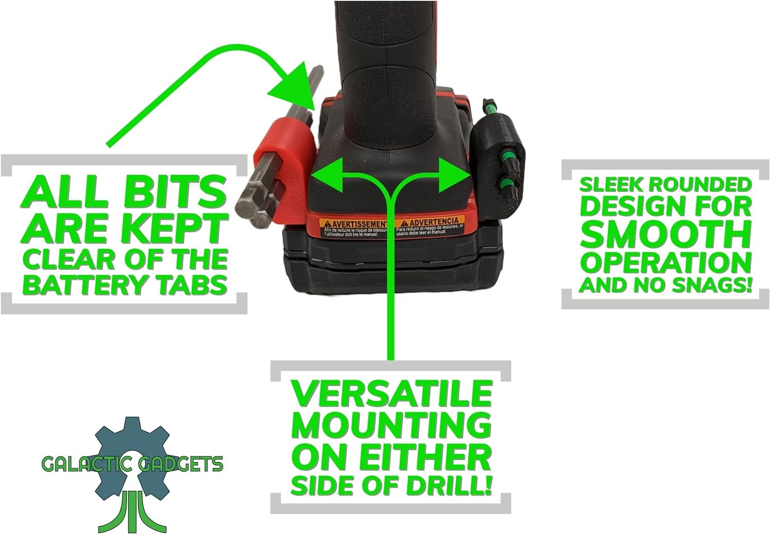 MAGNETIC Bit Holder for Milwaukee M18 Drill - Side Mounted - Strong Magnets - Low Profile Design - Galactic Gadgets (Orange) - Image 29