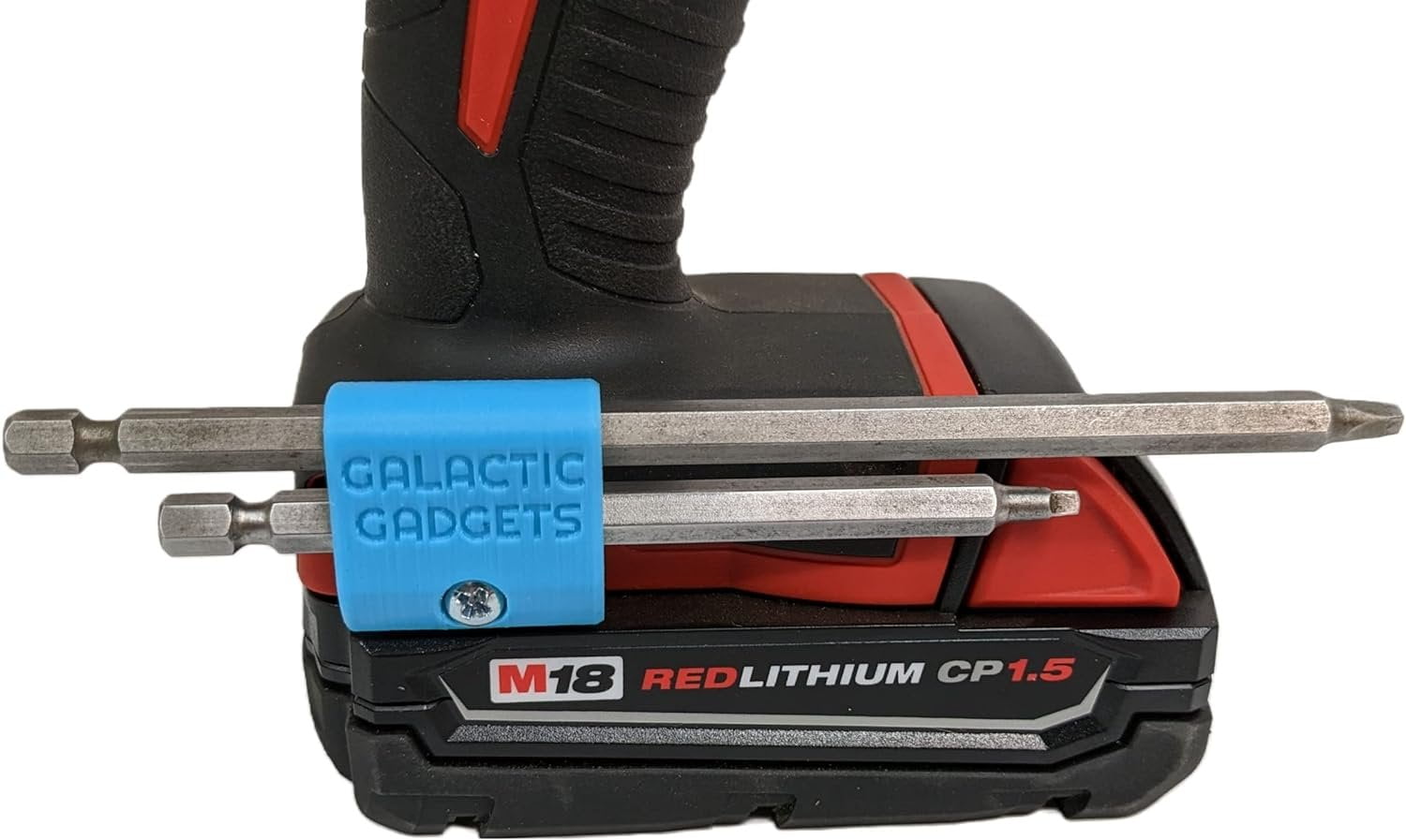 MAGNETIC Bit Holder for Milwaukee M18 Drill - Side Mounted - Strong Magnets - Low Profile Design - Galactic Gadgets (Orange) - Image 4