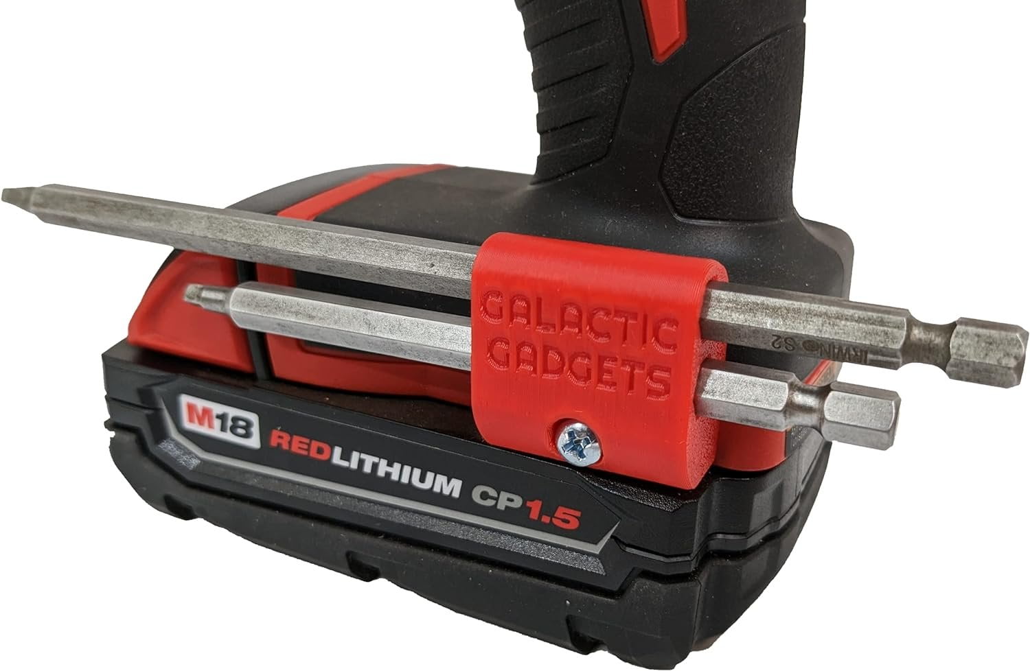 MAGNETIC Bit Holder for Milwaukee M18 Drill - Side Mounted - Strong Magnets - Low Profile Design - Galactic Gadgets (Orange) - Image 7